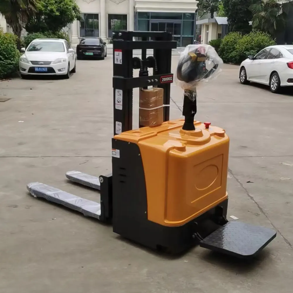 Customized Electric Pallet Stacker Model Electric Stacker 2T Capacity 1860mm Lifting Height for Warehouse Logistics
