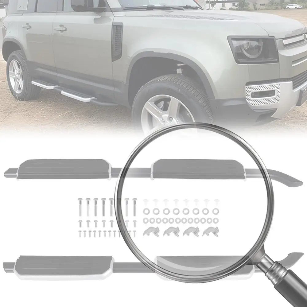 

For 2020-2024 Land Rover Defender Side Step Bars Wear Resist Side Step Boards High Load-Bearing Auto Repairing Accessories