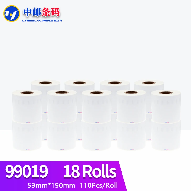 

36 Rolls Dymo Generic 99019 Label Sticker 59mm*190mm 110Pcs Compatible for LW400 450Turbo Thermal Printer