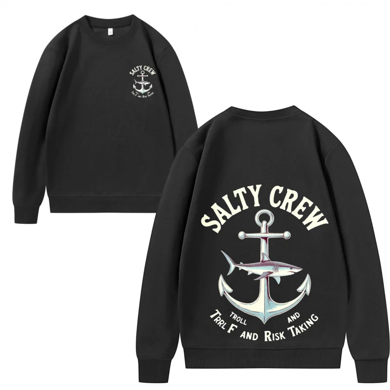 سويت شيرت رجالي مرساة الأسماك المالح طاقم تصميم طاقم الرقبة البلوز مريح صالح القوطي نمط الملابس هالوين في 2025