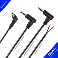 18AWG connector Male Right angle 90 degrees DC Power Plug with Cable Black Charging Connector 29cm 5.5x2.1mm 5.5x2.5mm
