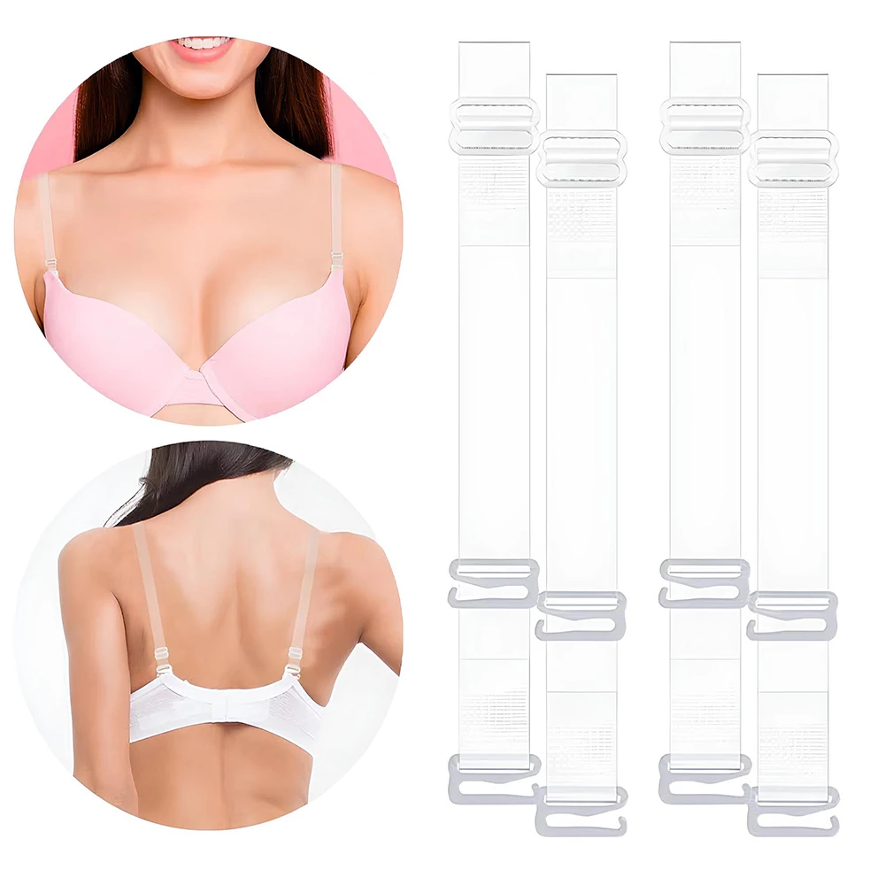 Clear Bra Straps Invisible Adjustable Non-Slip Transparent Shoulder Strap Replacement Extenders Bra Straps Lingerie Accessories