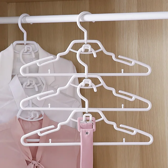 

3pcs/set Attachable Plastic PP Hangers For Clothes