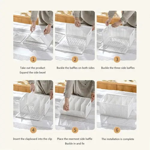 Foldable Clothes Storage Box for Wardrobe Closet, Underwear Organizer Drawer Dividers, Space-Saving Jeans Container - Image 6