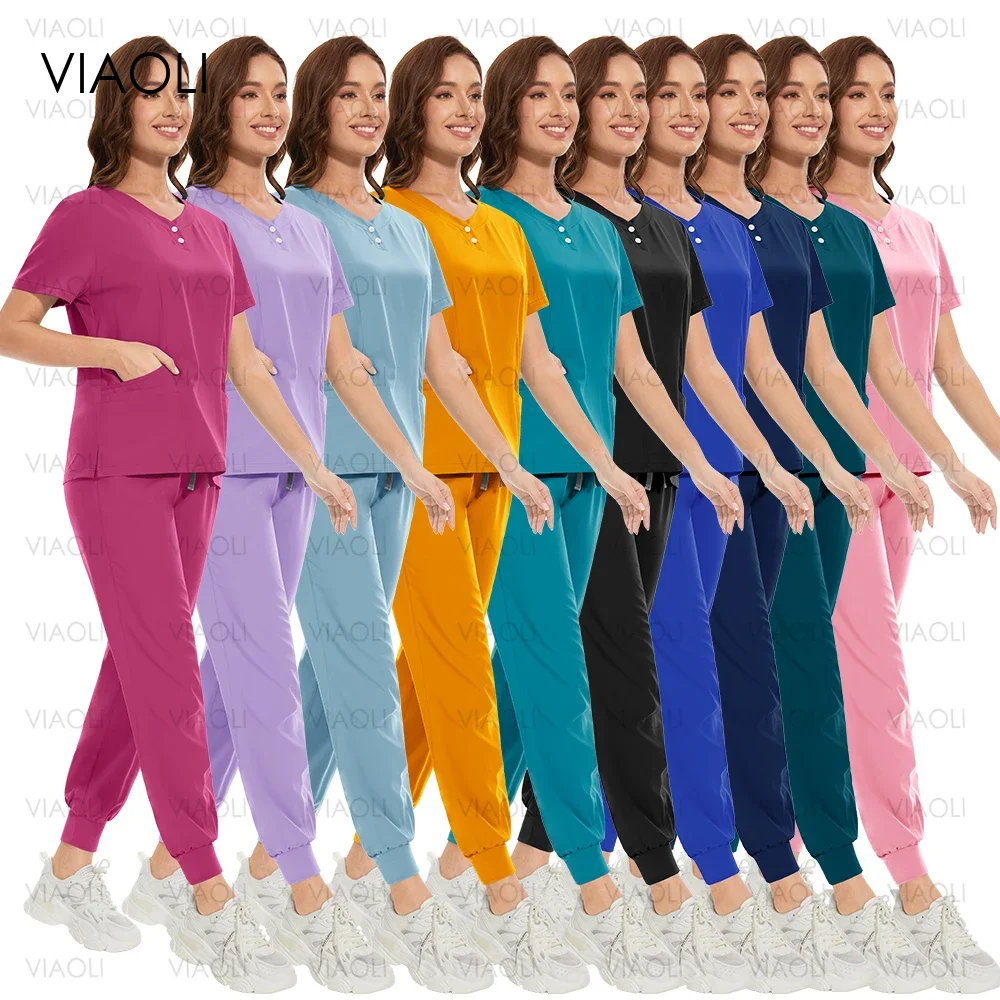 

New Hospital Workwear Medical Scrub Set Nurse Uniforms Women Beauty Work Clothes Doctor Accessories Dental Surgery Surgical Suit