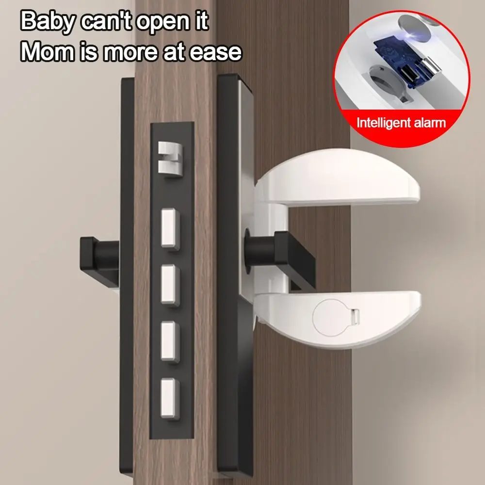 

Plastic Door Handle Lock Blocking Bnti-opening Anti-open Burglar Alarm Detectors Multi-function Security Latch Security Supplies