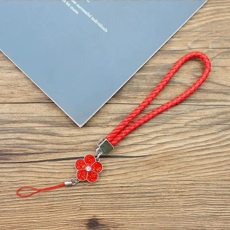 Solid Color Phone Wrist Strap, Colorful Flower Lanyard