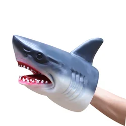 Soft Hand Puppets Dinosaur Head Model Toy Tyrannosaurus Rex Jurass Shark Tiger Animal Park Dolls Dino Toys Only for Kids Gifts