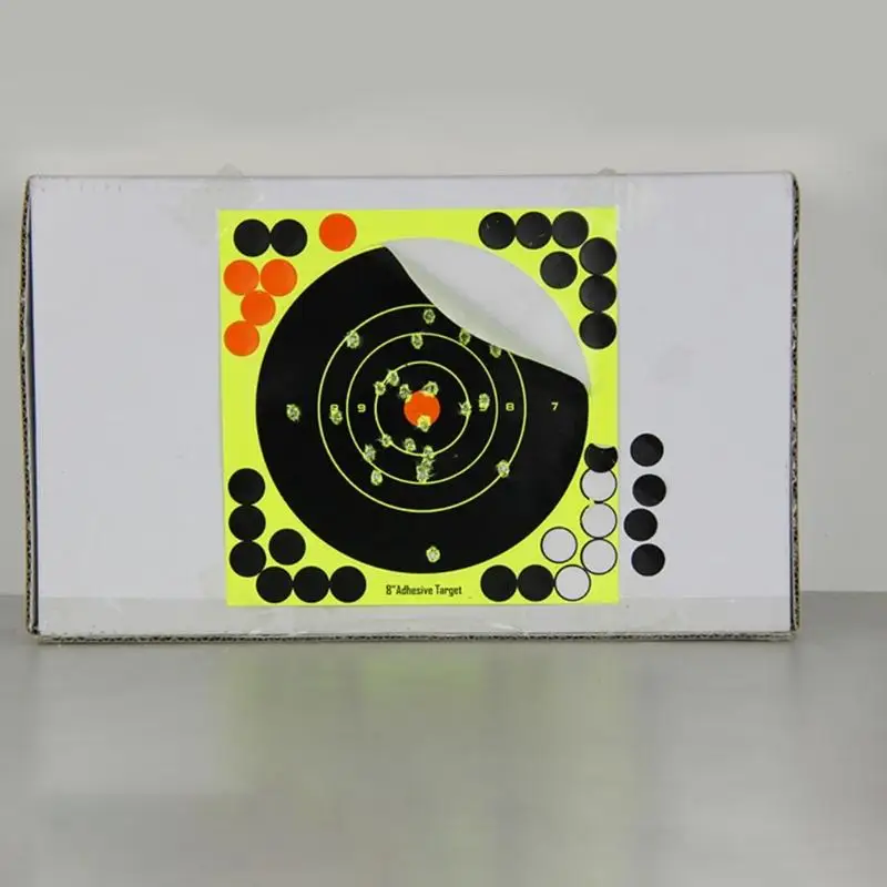 242F 10 Pcs Splatter Paper Targets Fluorescent Targets Paper Ranges Circle Paper Targets Stickers for Practice