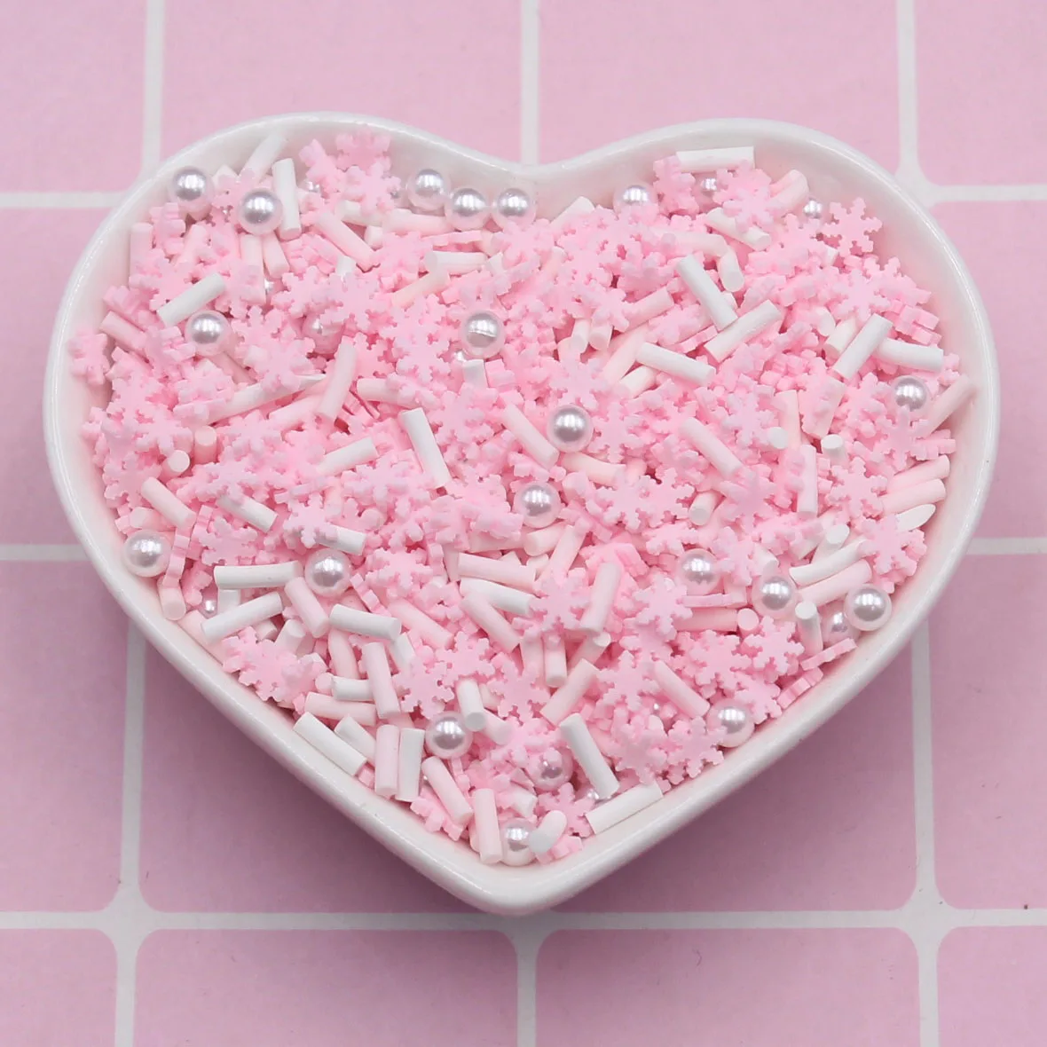 100g/Lot Multi Kinds Clouds Snowflake Hearts Sakura Mixture Polymer Clay Sprinkles for DIY Crafts Accessories