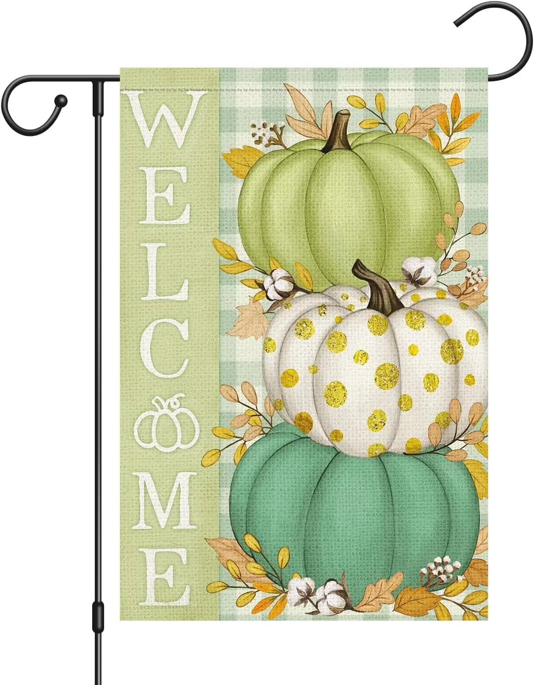 Louise Maelys Welcome Fall Garden Flag Pumpkin Small Burlap Double Sided Outdoor Yard Flag 12x18 Inch Home Autumn Outside Outdoo