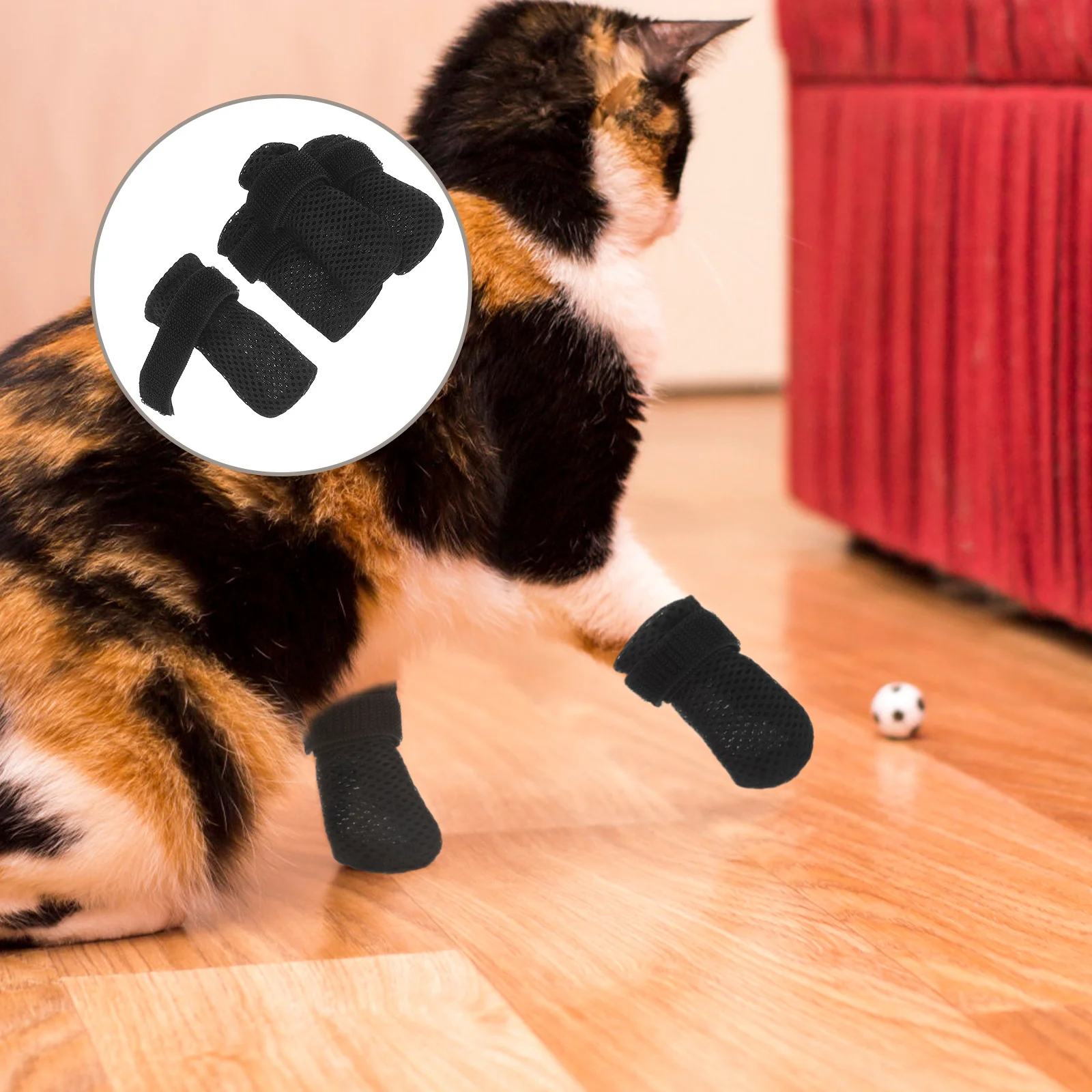 

4Pcs Pet Paw Shoe Covers Soft Protective Booties for Cats Small Dogs Bath Nail Clipping Grooming Anti Scratch Socks for Cats