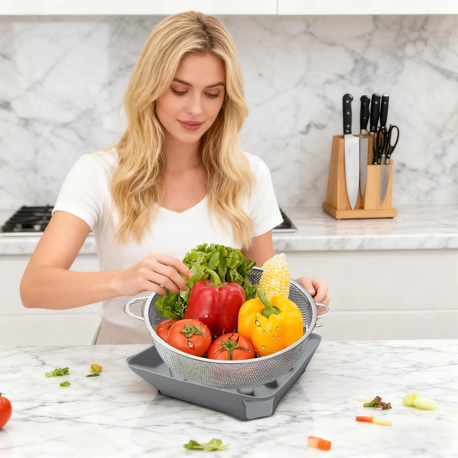 

Dish Mats For Kitchen Counter Silicone Storage Organizer Kitchen Dry Mats With Spout For Counter Bathroom Sink Side Utility Room