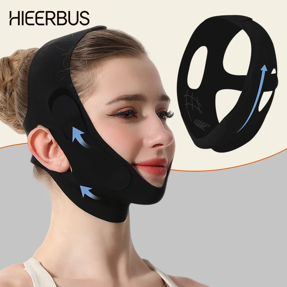 Chin Cheek Slimming Bandage with Graphene, Reusable Adjustable V Shaper V Line Lift Mask, Face Lifting Chin Strap for Snoring
