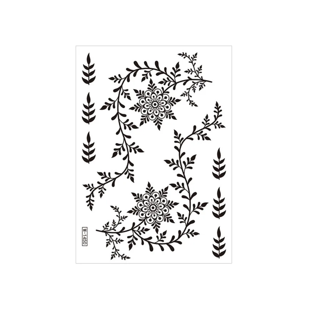 Water Transfer Decals Henna Tattoo Stickers India Mehndi Flower Fake Henna Temporary Tattoo Waterproof Instant Body Art Sticker