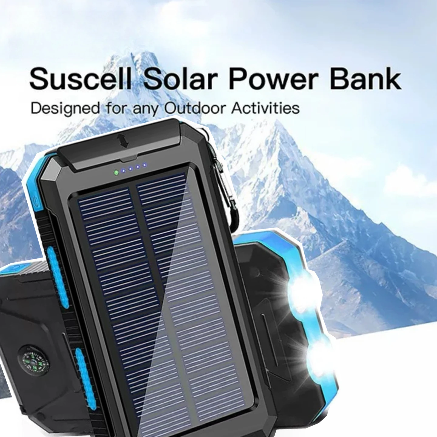 

Портативный уличный аккумулятор на солнечной энергии с компасом большой емкости и функцией освещения для мобильных устройств