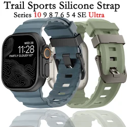 Trail Silicone Strap for Apple Watch Ultra 3 2 49mm Series 11 10 9 8 7 46mm 45mm Sport Breathable Bracelet iWatch 6 5 4 SE 44mm