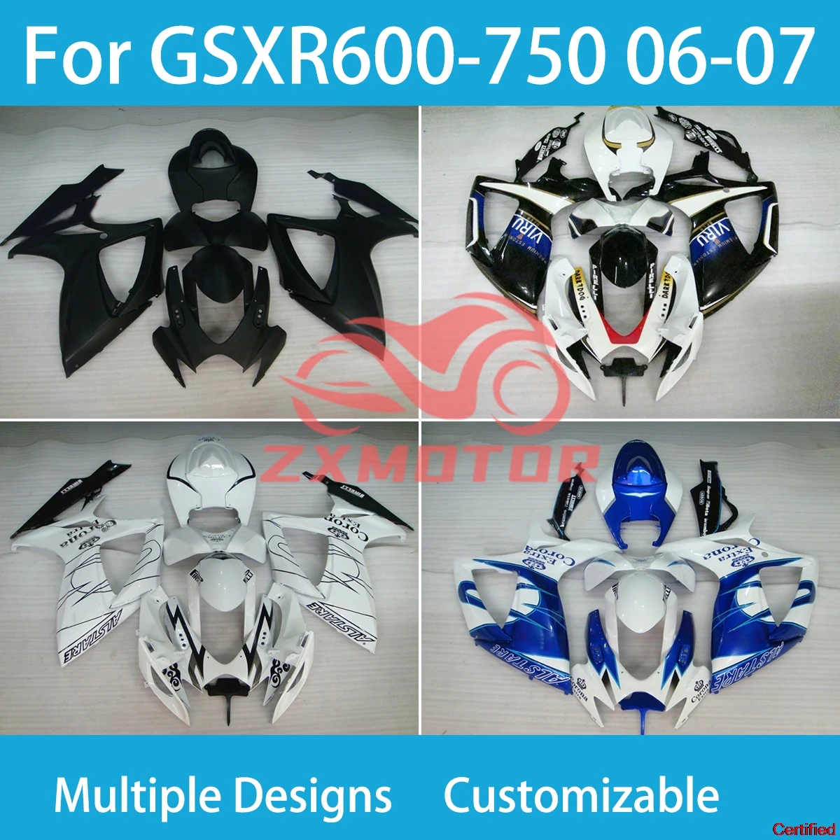 Fairings for SUZUKI K6 GSXR 600 750 06 07 Motorcycle Fairing Set Bodywork Panel Kit Fit GSXR600 GSXR750 2006 2007