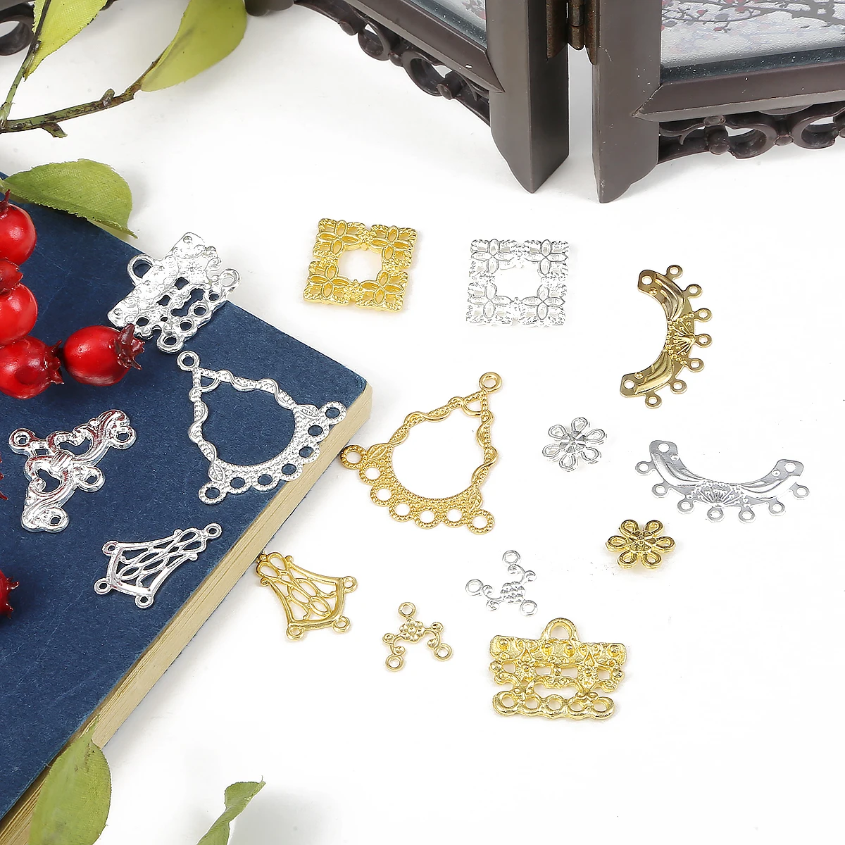 

10pcs Pendants Silver Plated Gold Earring Setting Connector Charms For Jewelry Making Necklace Bracelet Ornament