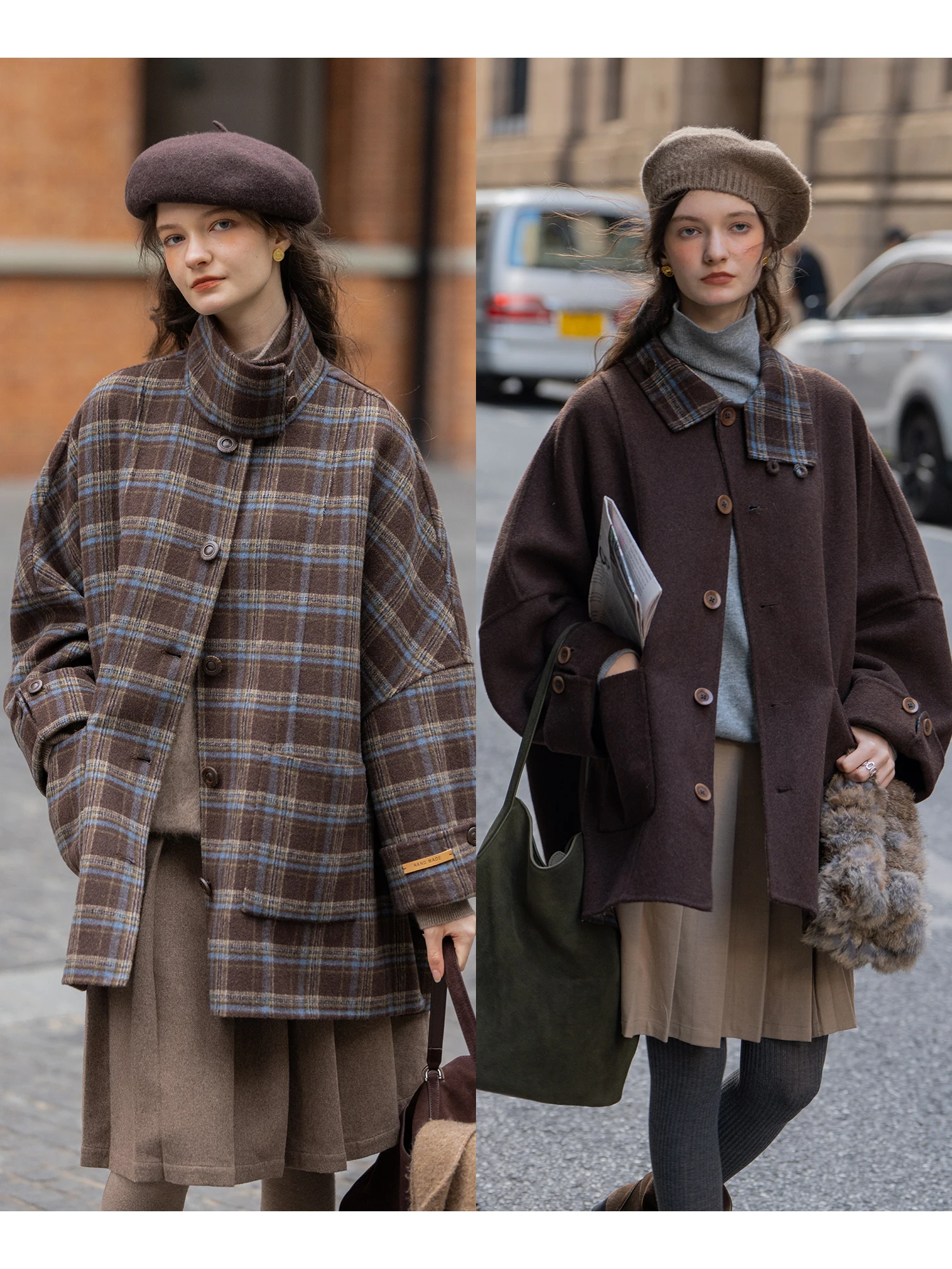 

Dailyart Double-Sided Wool Blend Coat Women's Cowl Ne Long Sve Mid-Length Coat Casual Busin Faion Chinese Origin