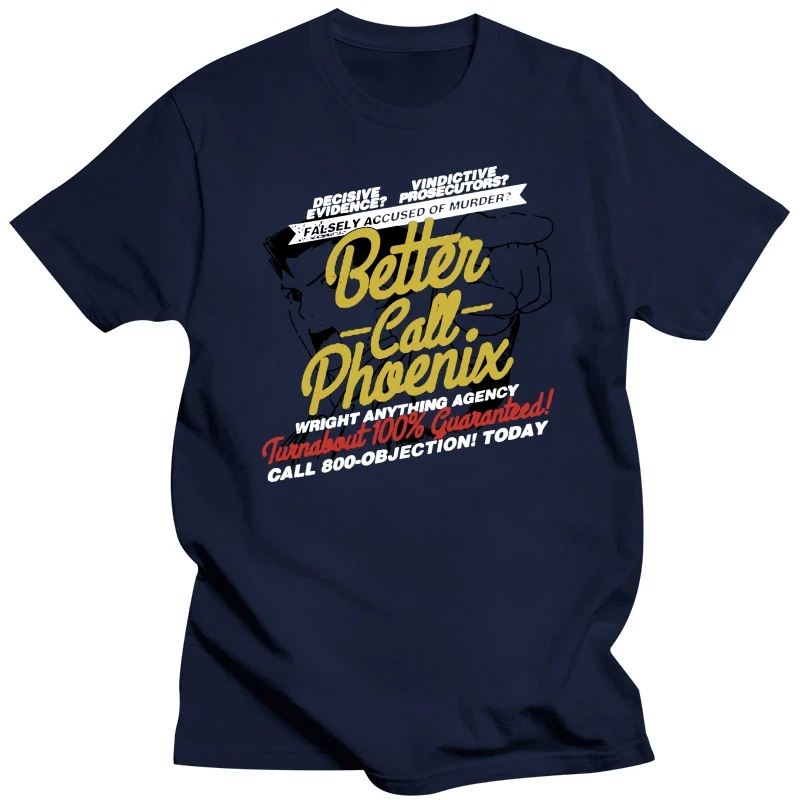 T Shirt Men Short Sleeve Tshirt Ace Attorney  Better Call Phoenix Retro Royal Heather Men Adult T Shirt