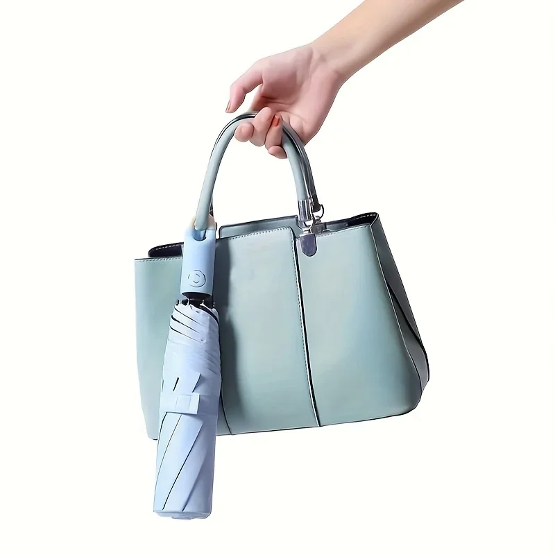 Fashion Windproof Light Folding Portable Casual Waterproof Rotating Lock Vinyl Automatic Umbrella