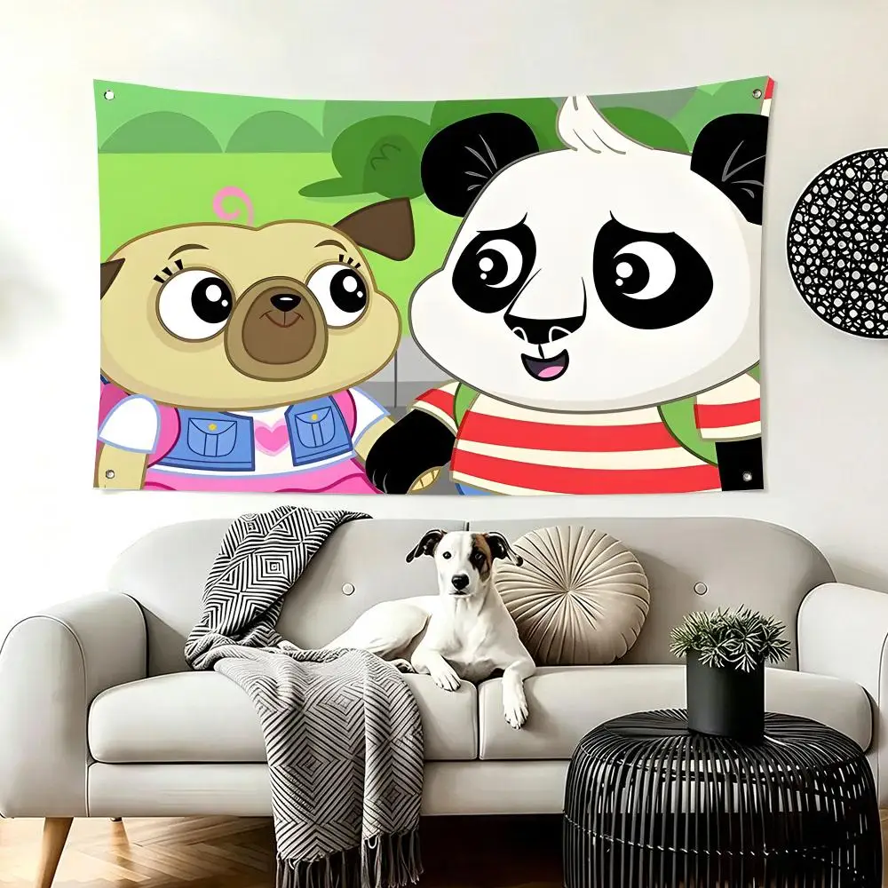 Cartoon Chip And Potato Flags  For Living Room Home Dorm Decor Wall Outdoor Camping Party Banner Gifts