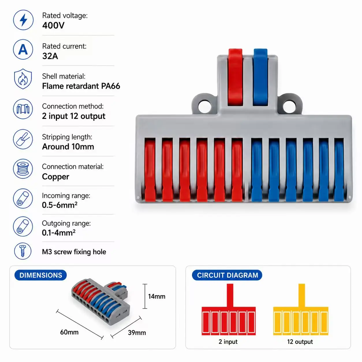 1 Eingang, mehrere Ausgänge, Mini-Schnellkabelverbinder, universeller kompakter Push-in-Klemmenblock, Kabelverteiler, LED-Beleuchtungsverkabelung, 1/5/10 Stück