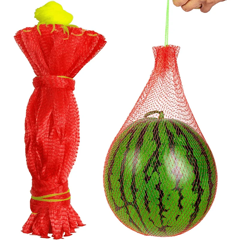 100 Pieces Heavy Duty Plastic Garden Protection Netting Non Electric for Vertical Planting Watermelon Melon Hammock with Straps