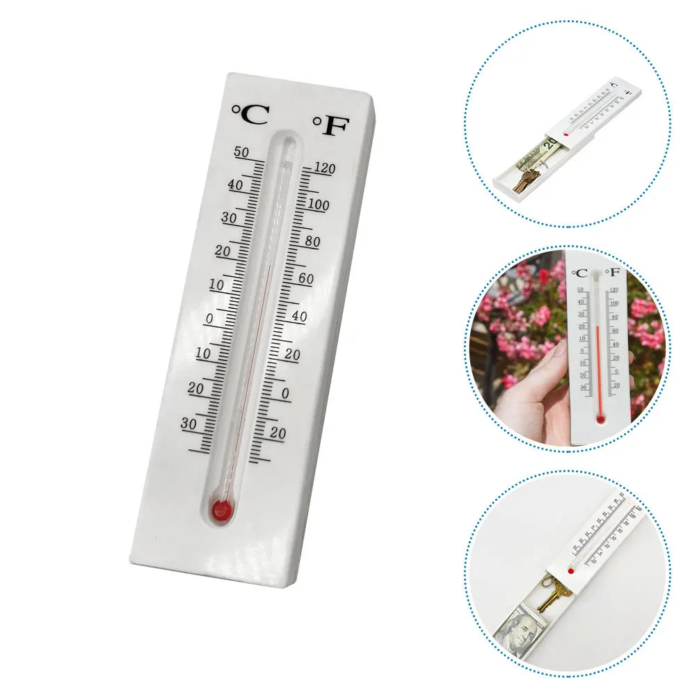 1pc Temperature Meter Style Key Storage Box Outdoor Key Hider For House Gate Garden Decorative Secure Holder Lock Case
