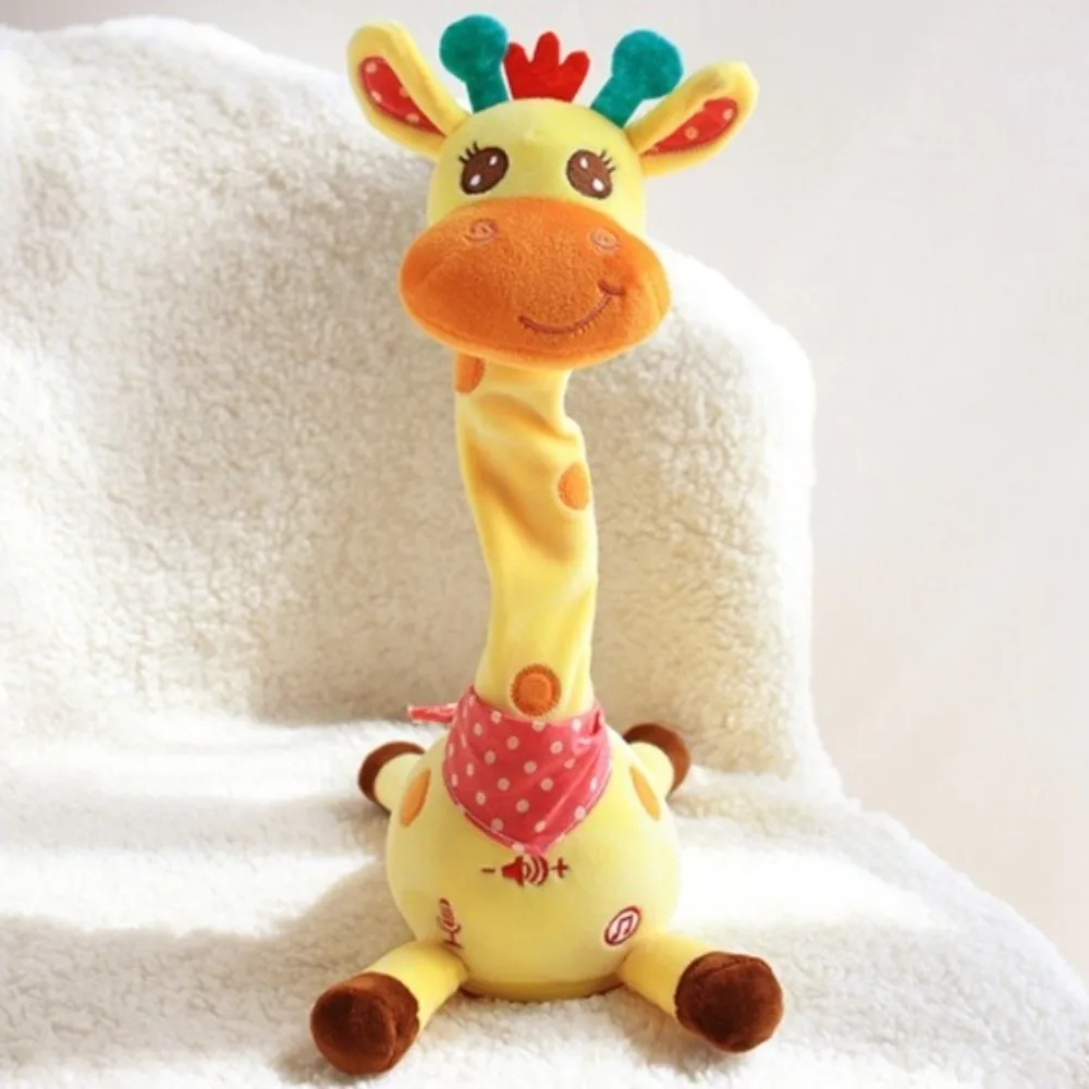 Repeating What You Say Dancing Talking Giraffe Toy with 10 Songs Plush Swaying Dancing Giraffe Adjustable Volume Glowing