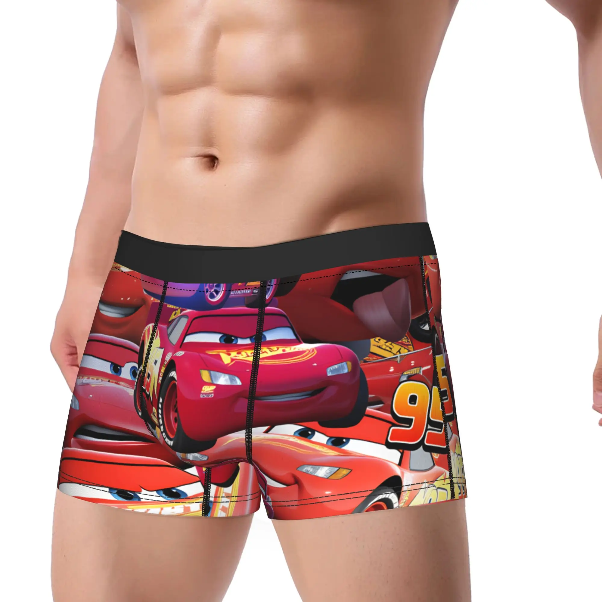 

Lightning McQueen Neon Gradient Underwear Men Shorts Briefs Elastic Trunk Hot Sale Pattern Oversize Underpants