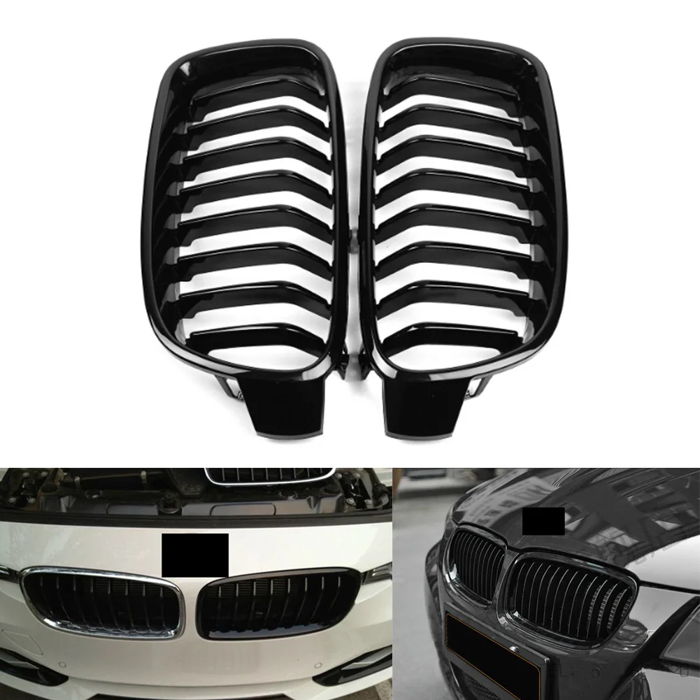 

2Pcs Car Front Radiator Grill Grille Glossy Black ABS For BMW F30 F31 3 Series 316i 328i 335i 2012 2013 204 2015 2016 2017 2018