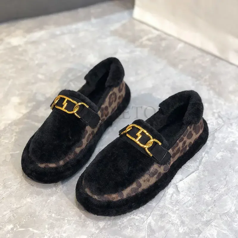 Lamb Velvet Thick Soled Bean Shoes Are Comfortable and Versatile with Added Velvet for Warmth Casual and Fashionable Board Shoes