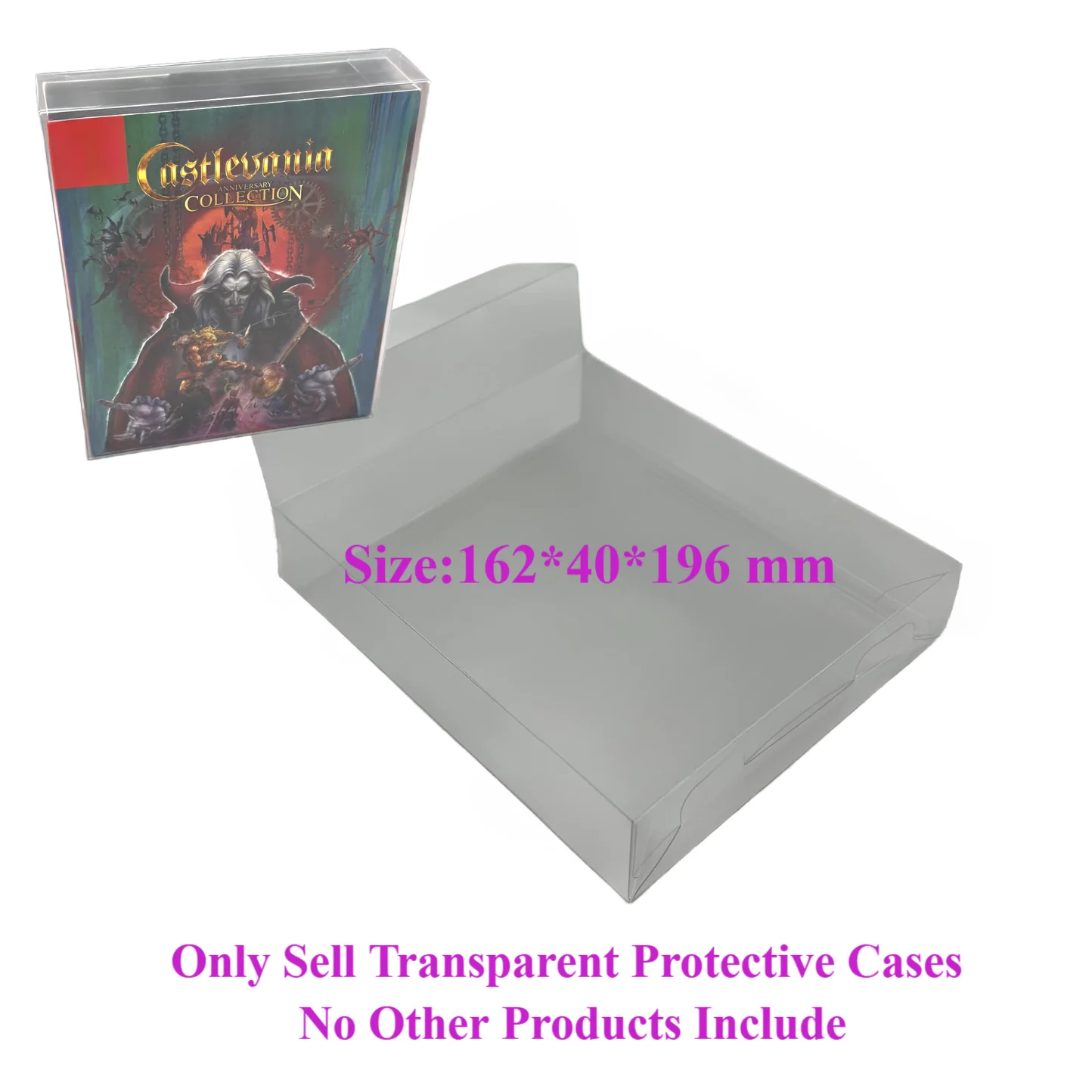 Caja de almacenamiento transparente a prueba de polvo para PS4/NS, Castlevania, US, carcasa transparente, funda protectora de plástico para consola de tarjetas