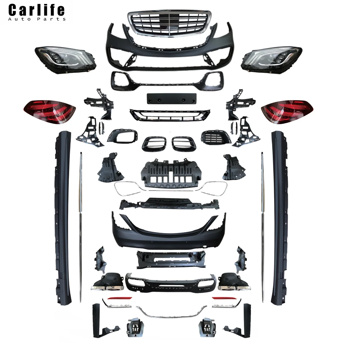 Best Selling Car Bumpers Body Kit for Mercedes S Class W222 2014-2020 Modification to S63 Look Like.