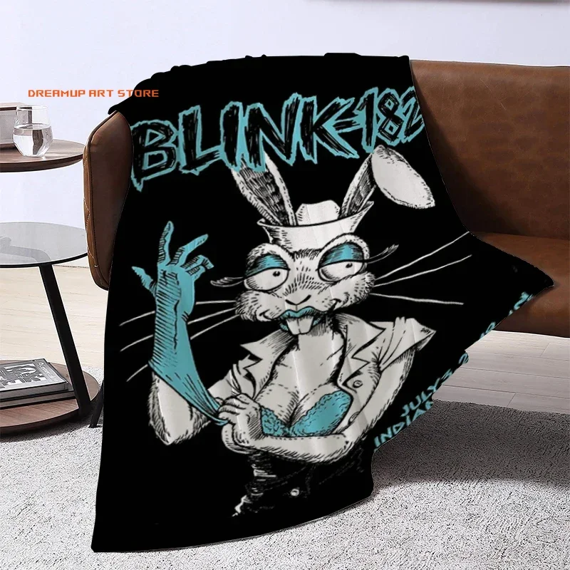 2026 Rock Band B-Blink 182 Blanket Sofa Blankets And Bedspreads Double Bed Comforter Furry Winter Bedspread The Knee Warm Baby F