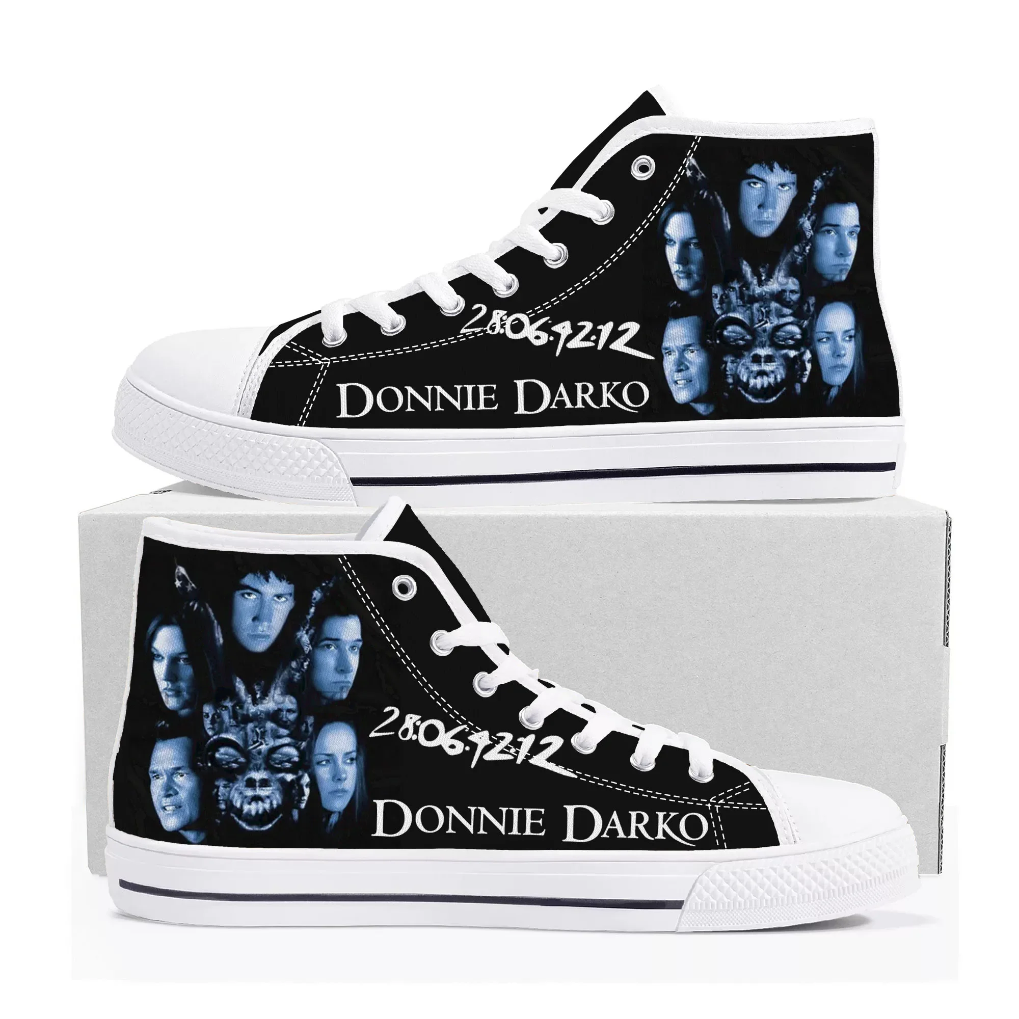 Donnie Darko Sneaker pria wanita remaja, sepatu Sneaker kanvas kualitas tinggi, sepatu kustom, sepatu kustomisasi DIY