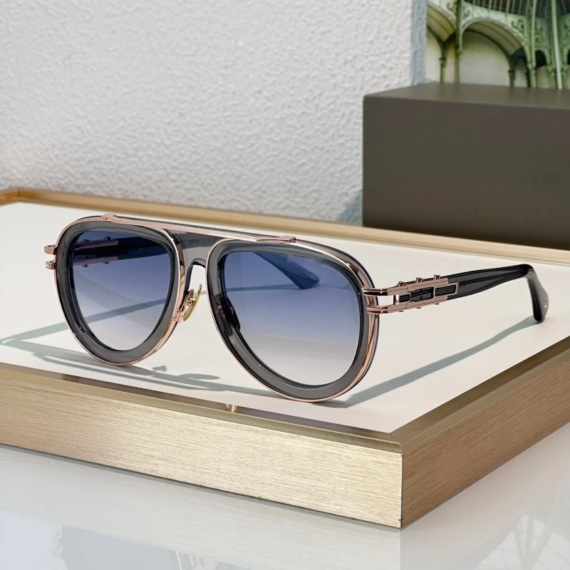 

DTS403B Alloy Female Sunglasses Men Women Double Bridge Pilot Outdoor Business Eyewear Fashion Street Travel New Trend