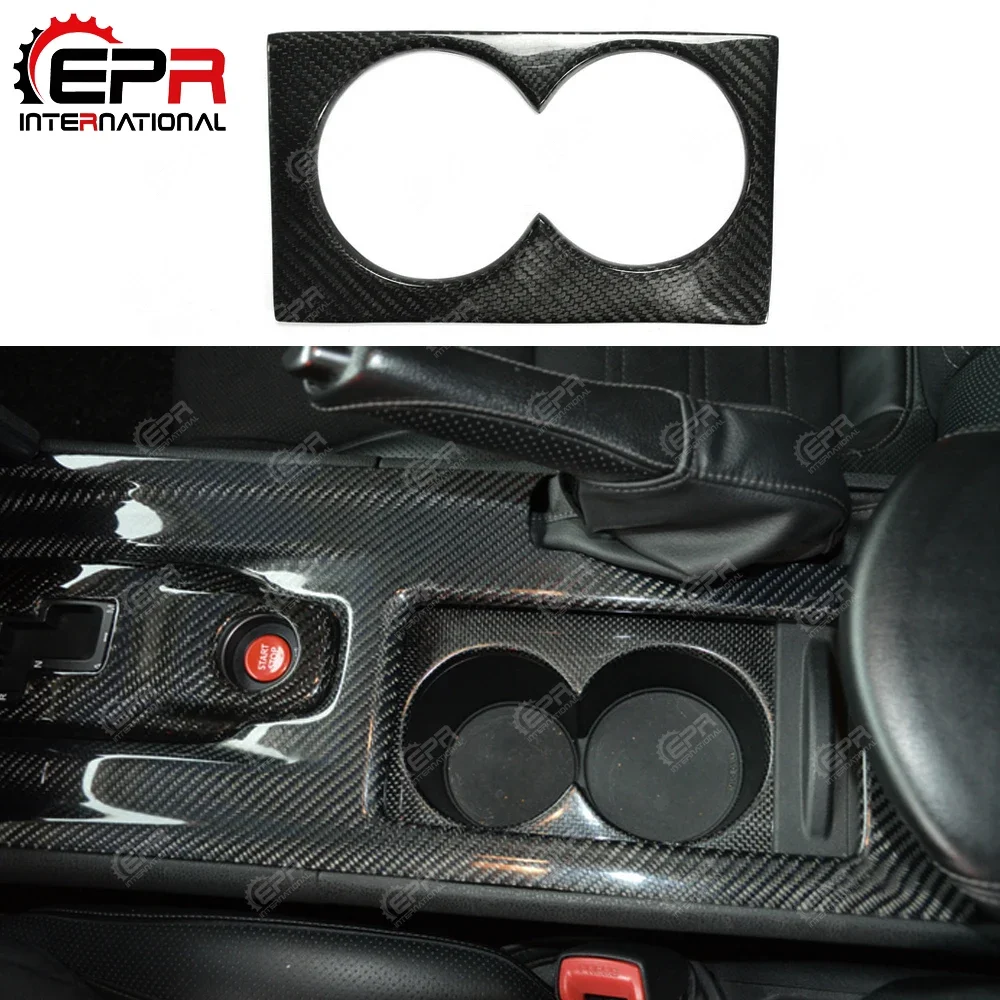 Car-styling For Nissan R35 GTR LHD Carbon Fiber Cup Holder Cover Glossy Finish GT-R Inner Drift Racing Trim Interior Accessories view 2