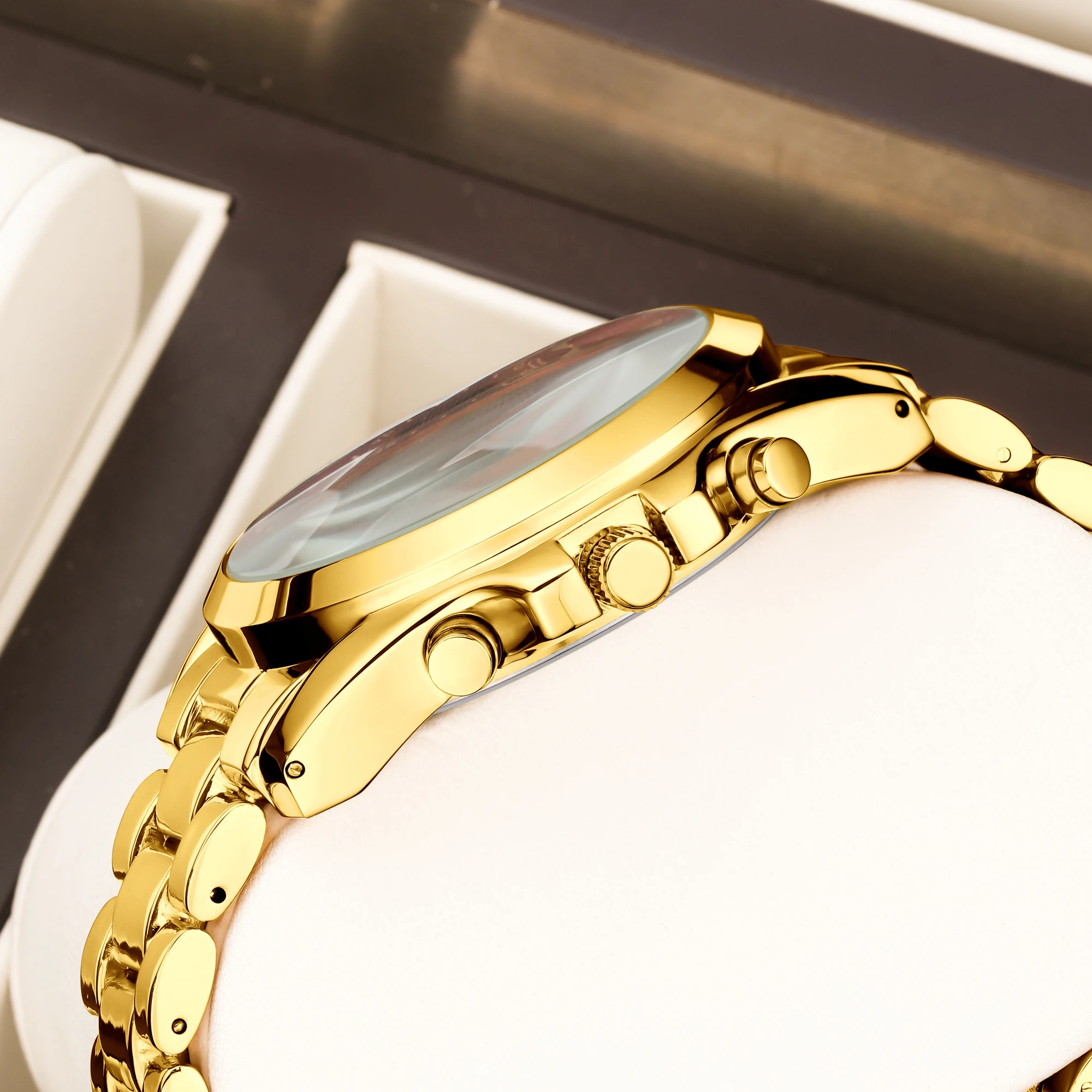 YaLaLuSi Fashion Waterproof Sports Quartz Watch For Couple Men Women Gold Ion Plating Luxury Wristwatch Gift Set Free Shipping - Image 2