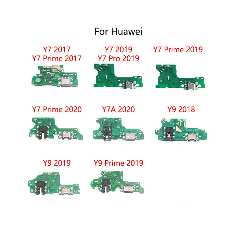 USB Charge Dock Port Socket Jack Connector Flex Cable For Huawei Y7 2017 Y9 Prime Pro 2019 2018 Y7A 2020 Charging Board Module