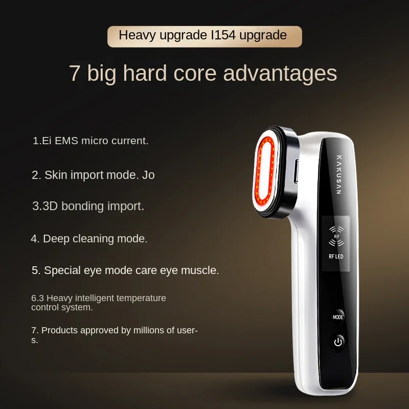 RF EMS Microstroom Gezichtsapparaat Anti-aging Lifting & Aanscherping Fotoverjonging Draagbaar USB Oplaadbaar IPX5 Waterdicht