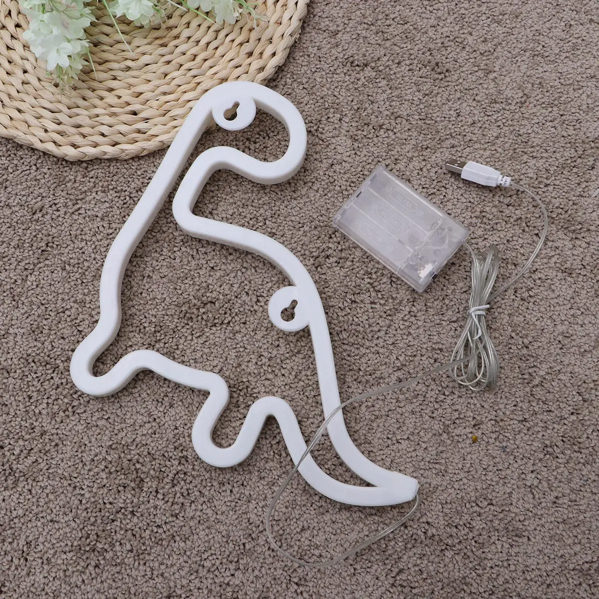 

Dinosaur Design Night Light USB Charge LED Lamp for Kids Room Bedroom Club Wedding Party Decor Comfortable Warm Light Dual Power