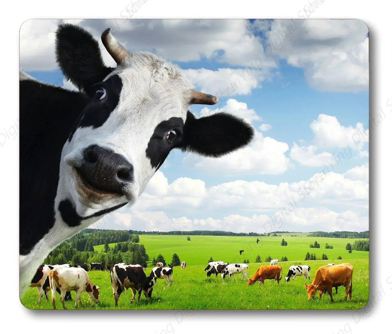 

Cow Game Mouse Pad Cow Pasture Grass Anti Slip Rubber Mouse Pad Suitable For Office And Home Use 18cm * 22cm