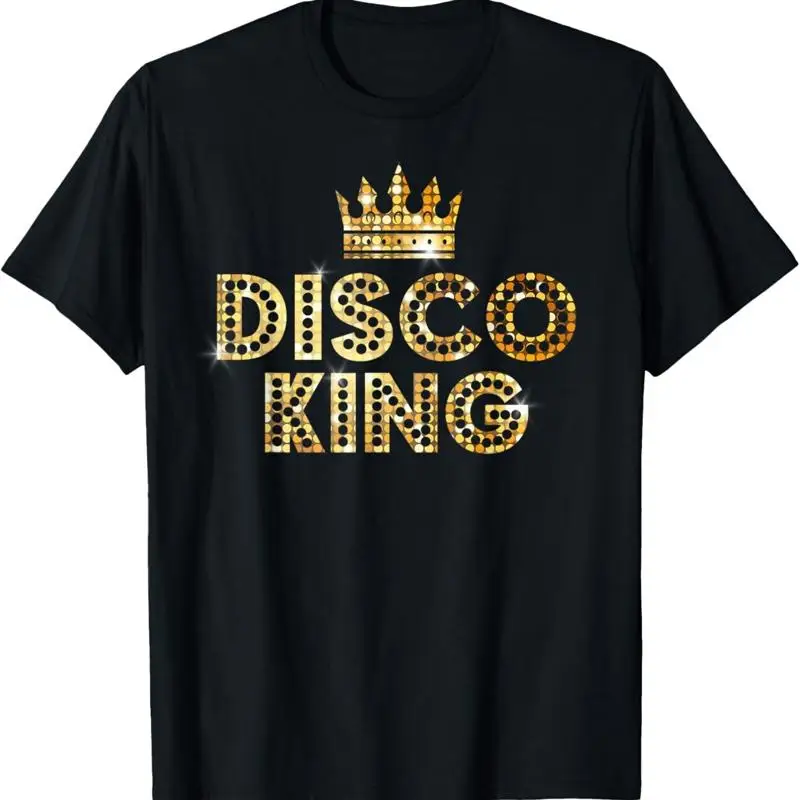 Disco King_ Camiseta Funky Vintage de los años 70 y 80 para fiestas de baile
