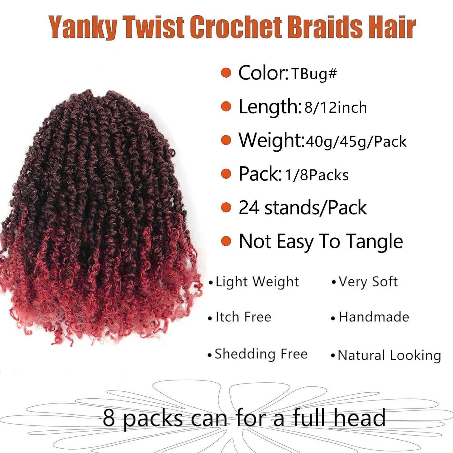Yanky Twist Crochet Hair 12 Inch Pre Looped Mini Twist Yankee Twist Micro Yaki Twist Synthetic Curly Crochet Hair Extensions
