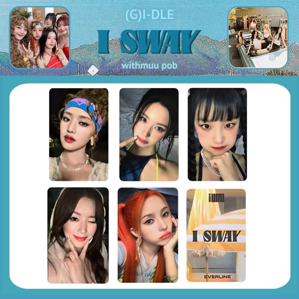 5 pz/set KPOP (G)I-DLE I SWAY 7th nuovo Album elenco di fotocarte Miyeon Soyeon YUQI MS WM POB Ver Selfie Lomo Cards Fans Collection