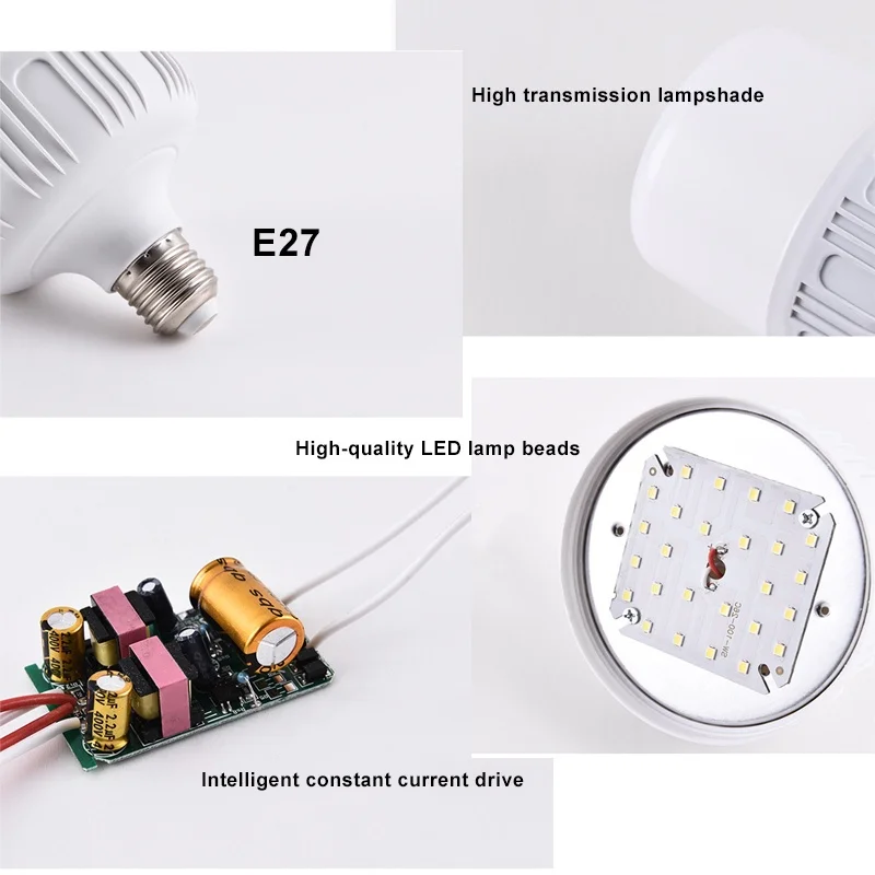 50/40/30/20/15W LED Bulb E27 Screw Mouth Lights Eye Protection Saving Energy Lamp Interior Living Room Bedroom Office Lighting