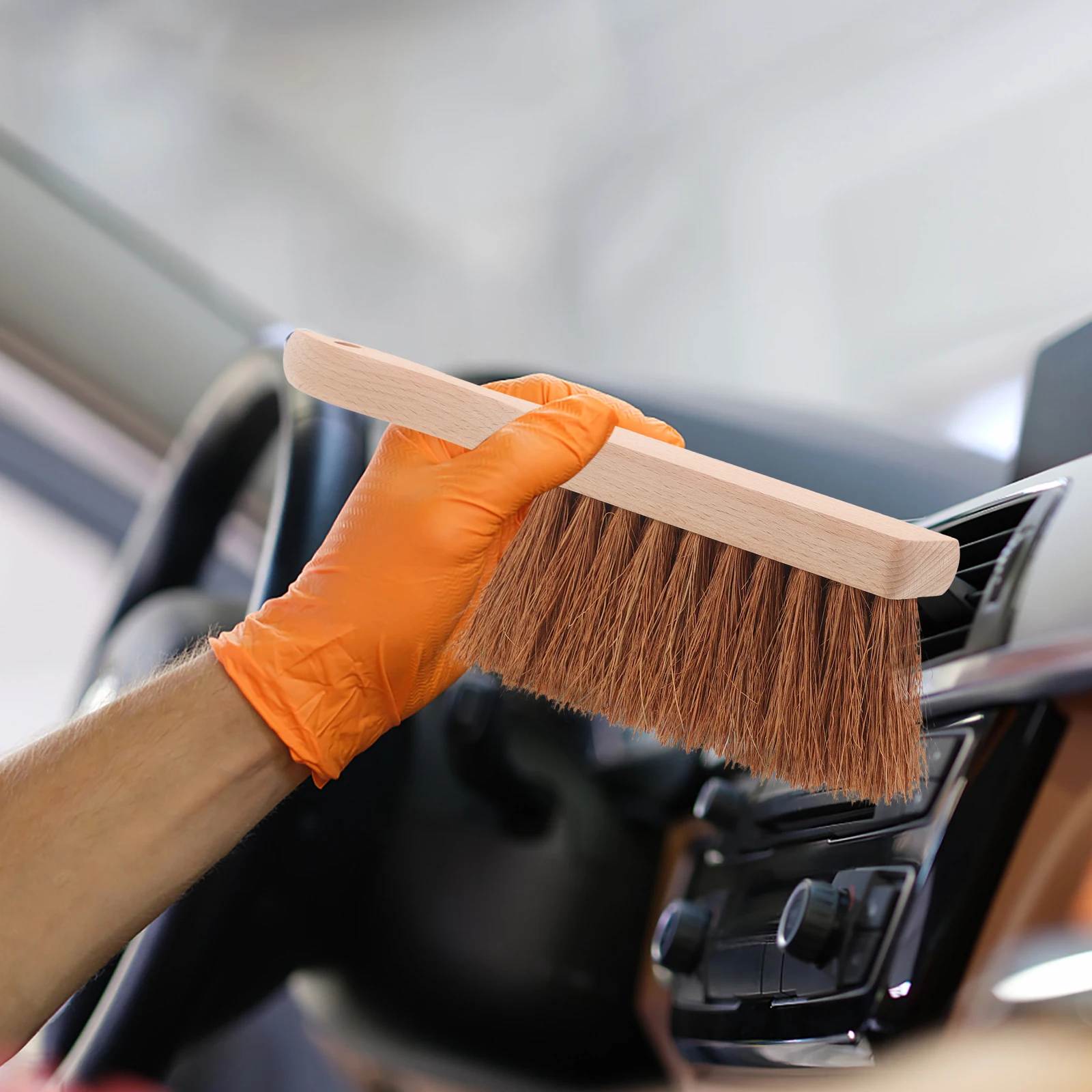 

Fireplace Brush Sturdy Wooden Handle Coconut Fiber Bristles Fireplace Cleaning Tool Ash Coal Duster Brush for Replacing